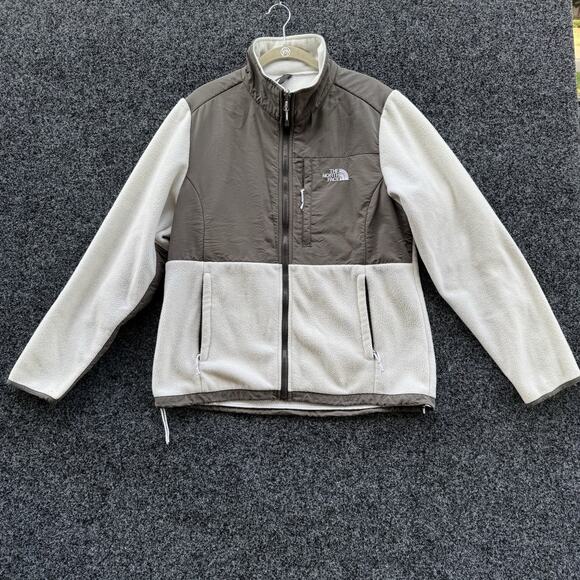 The North Face Denali Jacket Women's Sz Lg Fleece Polartec White Full Zip Womens - Picture 1 of 8